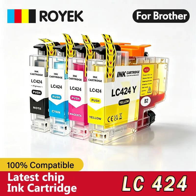 ROYEK LC424 LC 424 Ink Cartridge For Brother Compatible Inkjet DCP-J1200W DCP-J1200DW MFC-J4340DW MFC-J4540DW J5955D Printer