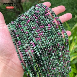 A++ Natural Ruby Zoisite Epidote 4.2mm Faceted Beads for Jewelry Making Bracelet Necklace Charms Beads DIY Accessories Wholesale