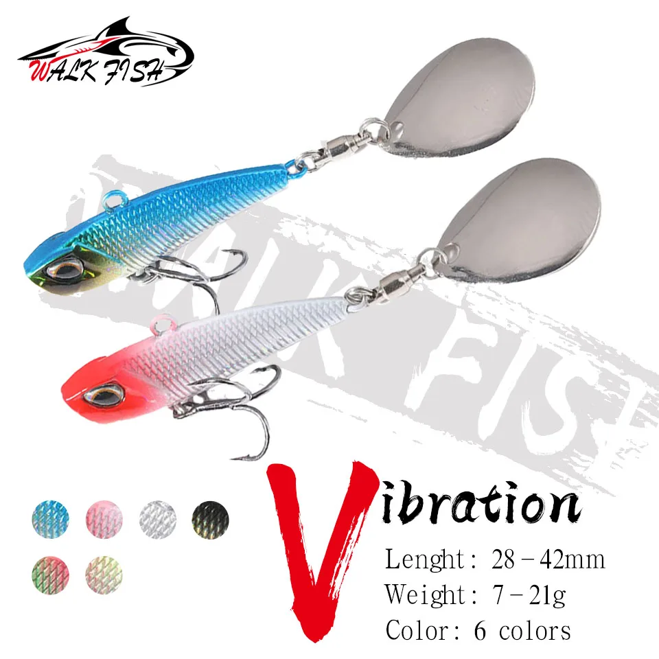 WALK FISH 7g 11g 15g 21g Spinner Bait Metal VIB Fishing Lure Japan Wobbler Trolling Bait Pesca Rotating Tail Vibration Sequins