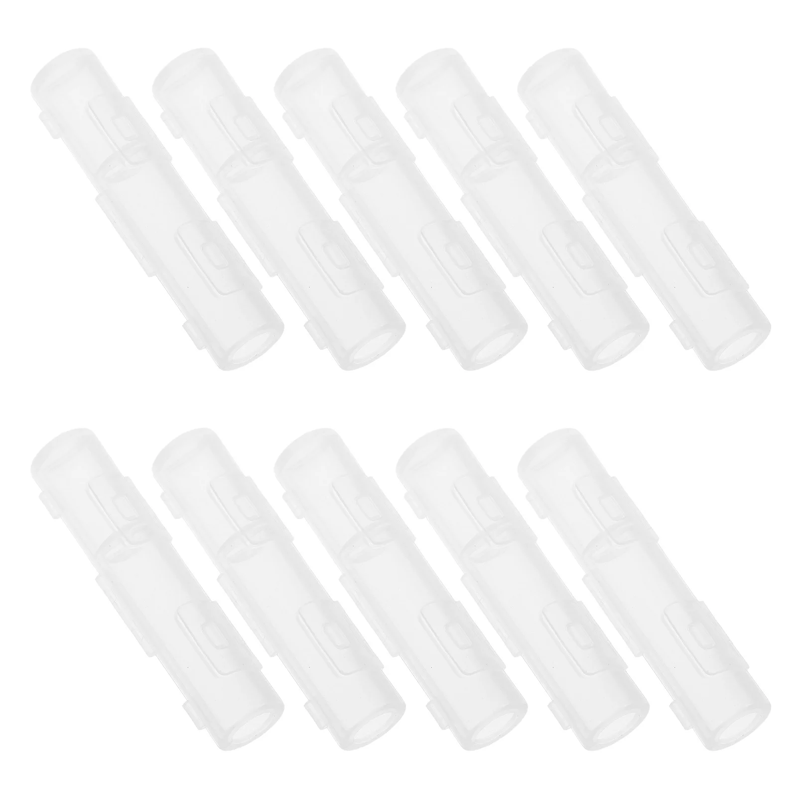 

10pcs Makeup Brush Protective Covers: Transparent Brushes Guards Caps Dustproof Travel Sleeve For Foundation Eye Shadow