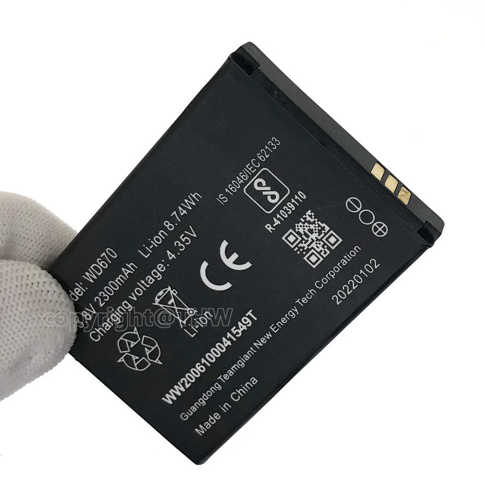 Original Replacement Battery WD670 2300mAh For ZTE WD670 Body 2 KB-OSH150-2300 Tele 2 OSH-150 4G LTE Pocket WiFi Router Bateria