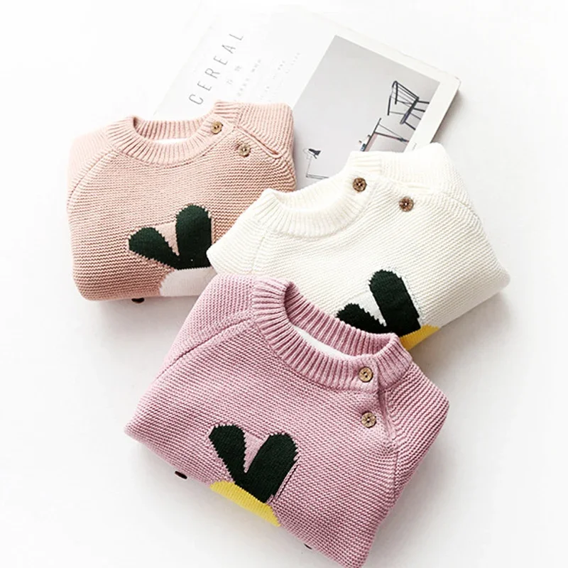 IENENS Baby Boys Girls Warm Sweaters Clothes Toddler Infant Sweater Coats Children Cartoon Thicken Tops Wool Pullovers Clothing