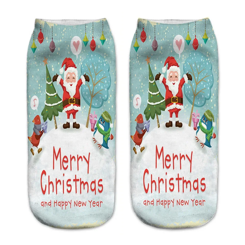 Stay Festive Funky With These Unisex 3D Printed Christmas Ankle Socks Snowman Santa Elk Design Creative Novel Birthday Gift