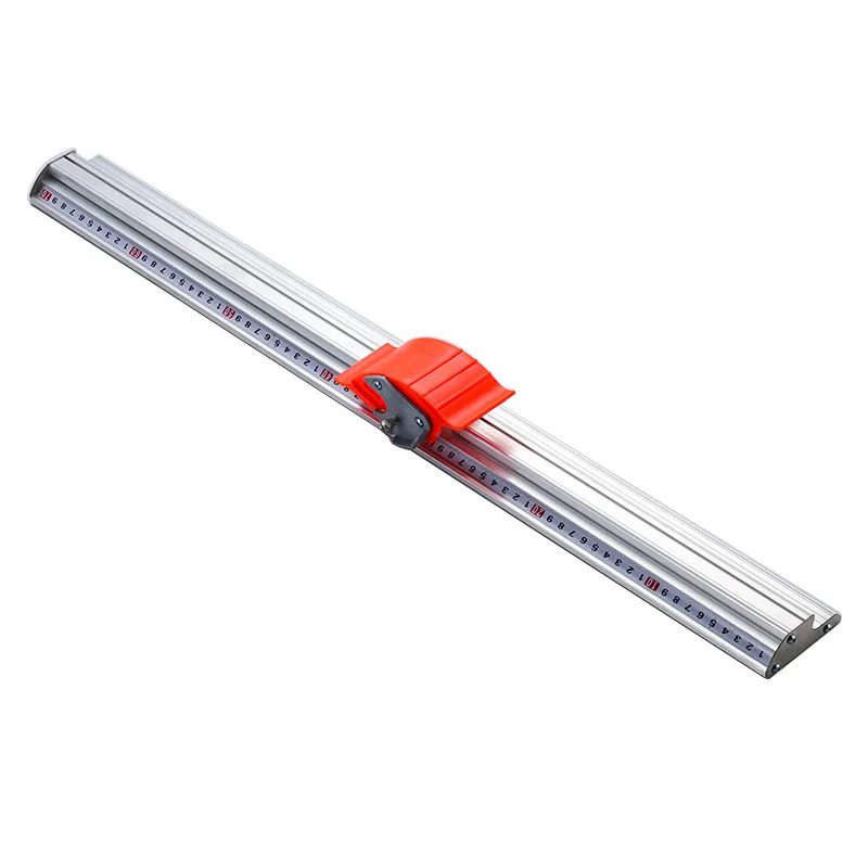 Ręczny nóż do papieru z podwójną skalą, linijka do cięcia PVC, aluminiowa antypoślizgowa linijka pozycjonująca do cięcia, narzędzie DIY — 2