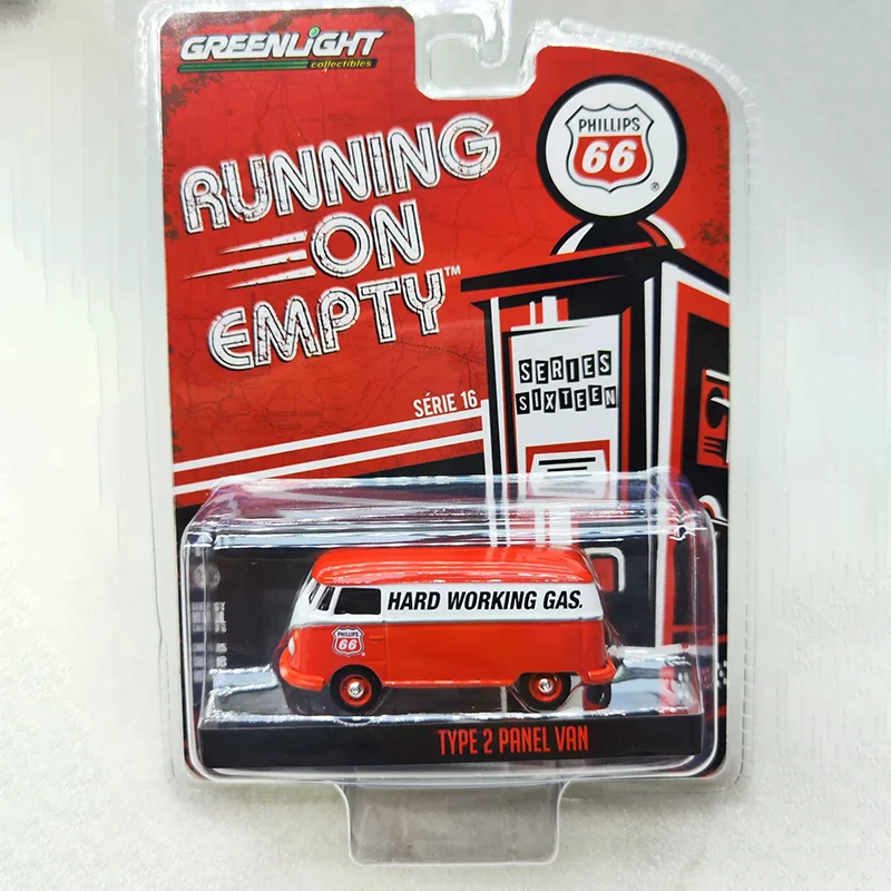 GreenLight Diecast 1:64 Scale T2 HARD WORKING GAS - Phillips 66 41160-F Alloy Van Model Static Display Collectible Toy Gift