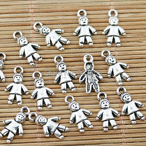 

50pcs 16*9mm Tibetan Silver Tone Little Boy Kid Charms EF1780 Charms for Jewelry Making