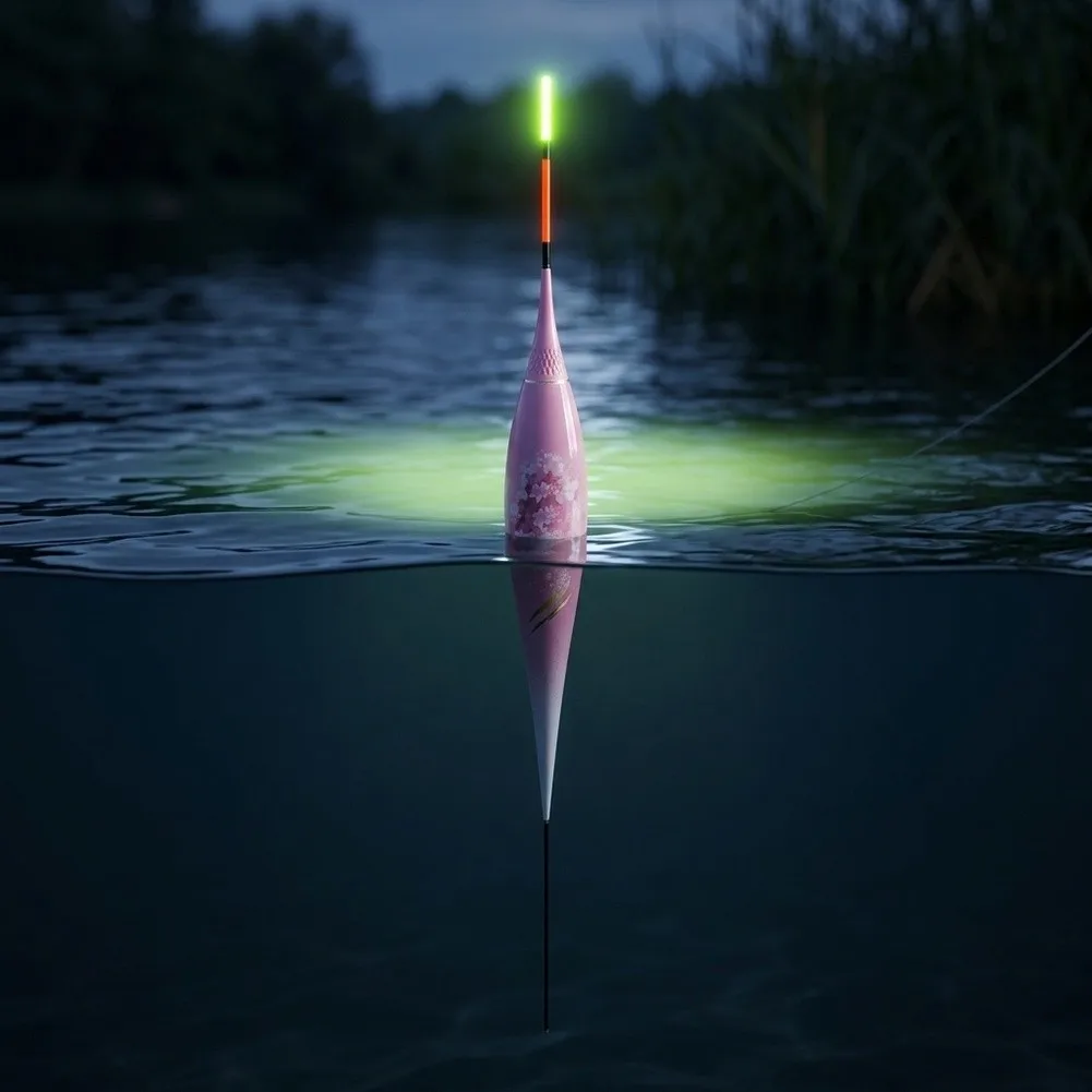 EN Glow Fishing Float For for Night Carp Fishing with Pink Body Built-in Weight and 32.5cm to 59.8cm Size Options