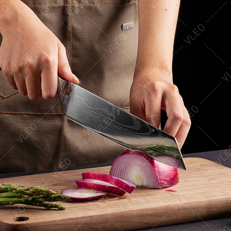 WXCOO maso vykosťování nůž řezbářský sekáček řeznictví nůž japonský kuchyň nože sada santoku kuchař řeznictví řezbářský nůž s sheath