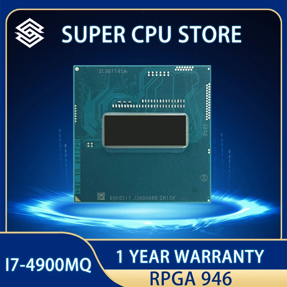 

Intel Core i7-4900MQ i7 4900MQ SR15K CPU Processor 8M 47W Socket G3 2.8 GHz Quad-Core Eight-Thread / rPGA946B