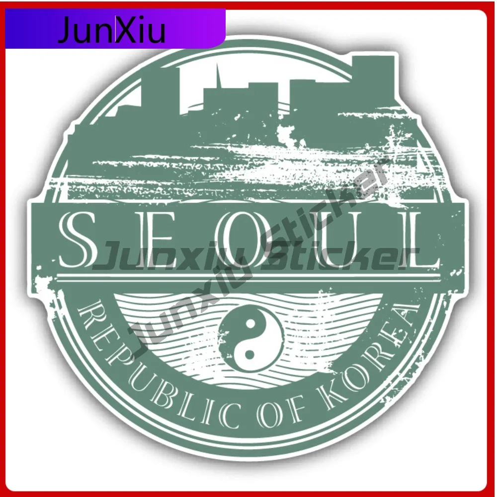 

Seoul Korea Creative Sticker Travel Stamp Car Decal Bumper Stickers Cute Style Motorcycle Use For Door Vehicle Exterior Decor