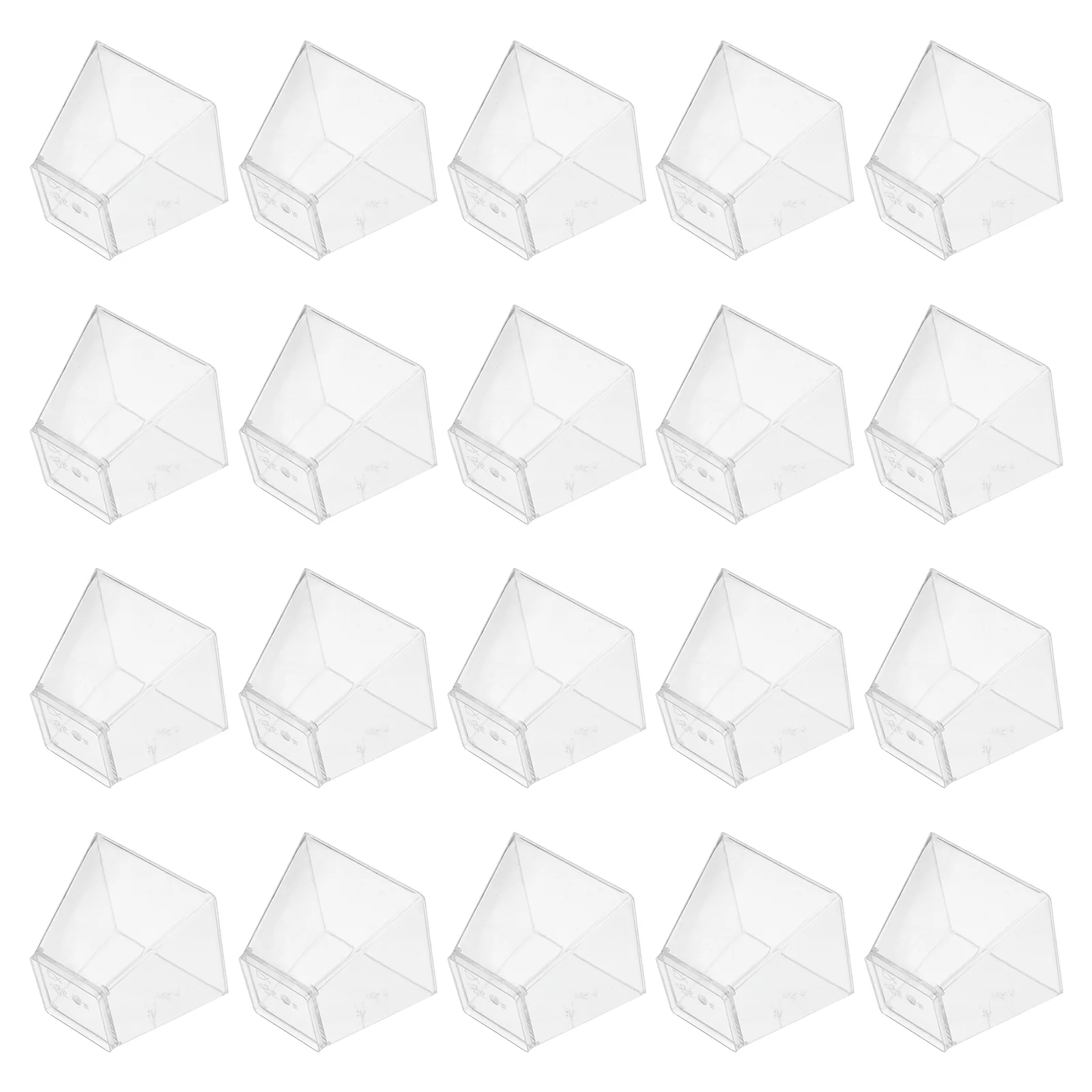 

100PCS 60ML Transparent Dessert Cups Hard Plastic Trapezoid Square Dessert Cup Food Grade Plastic Portion Cups Disposable