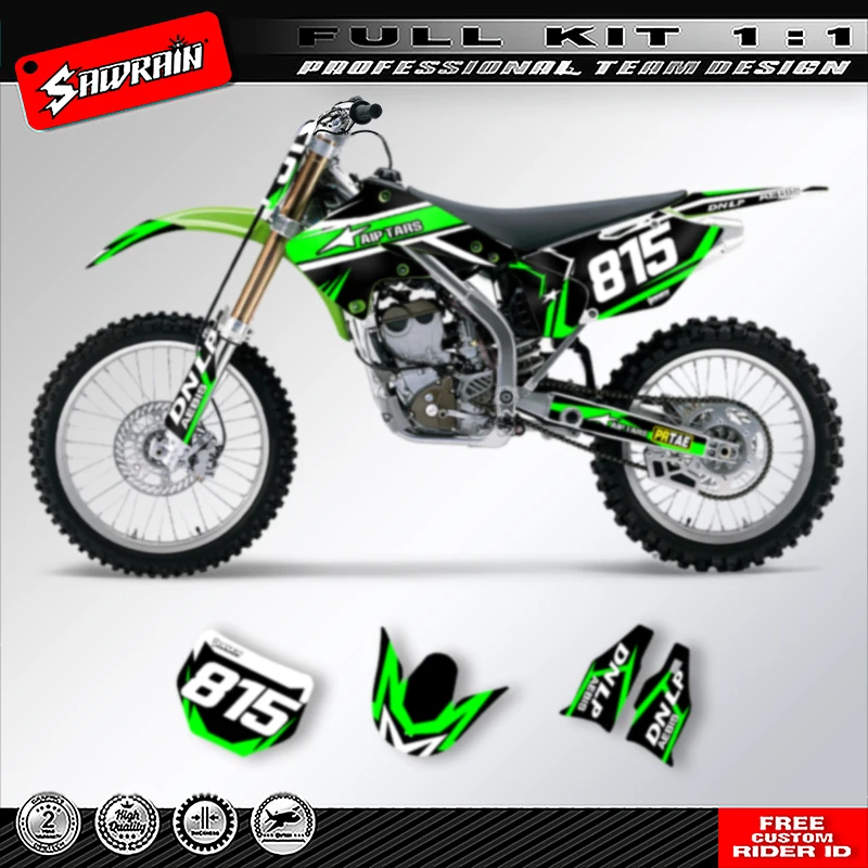 

Sawrain Motorcycle Graphics Decal Stickers Kits For KAWASAKI KXF250 2004 2005 006