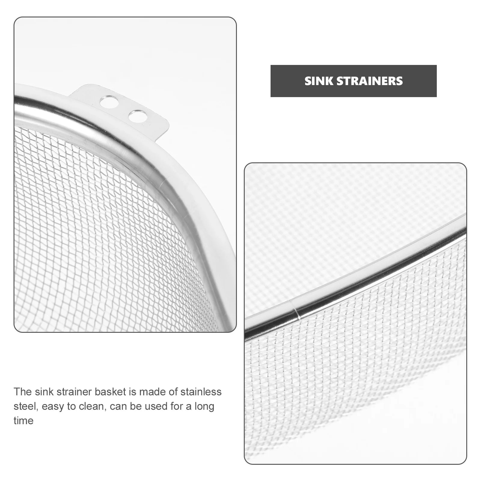 

Stainless Steel Drain Corner Sink Food Catcher Colander Strainer Basket Kitchen Sink Drain Basket Food Drainer Kitchen Strainer