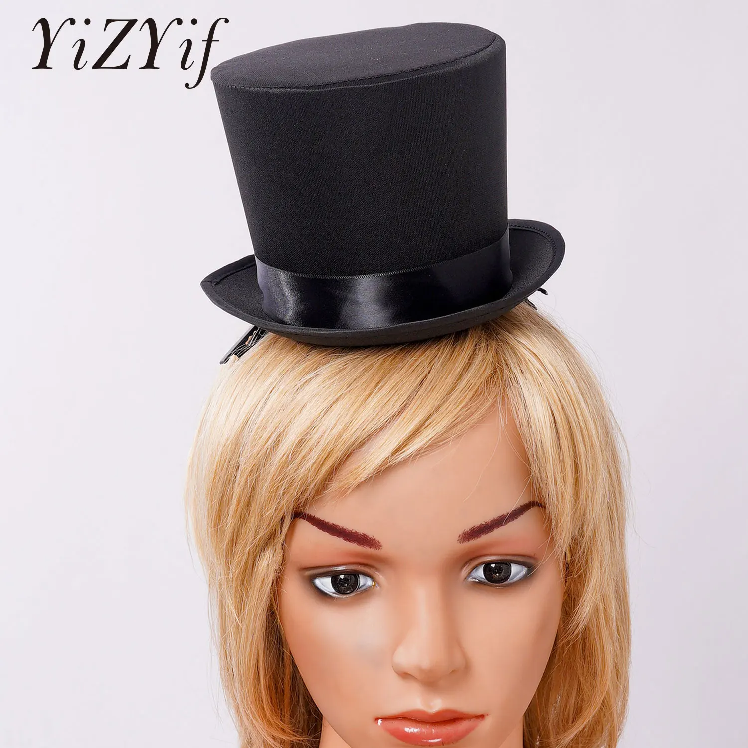 Black Top Hat Magician Performed Hat Hair Hoop Hairpin Banquet Ball Magic Stage Performances Show for Adult Kid Party Fedora Hat