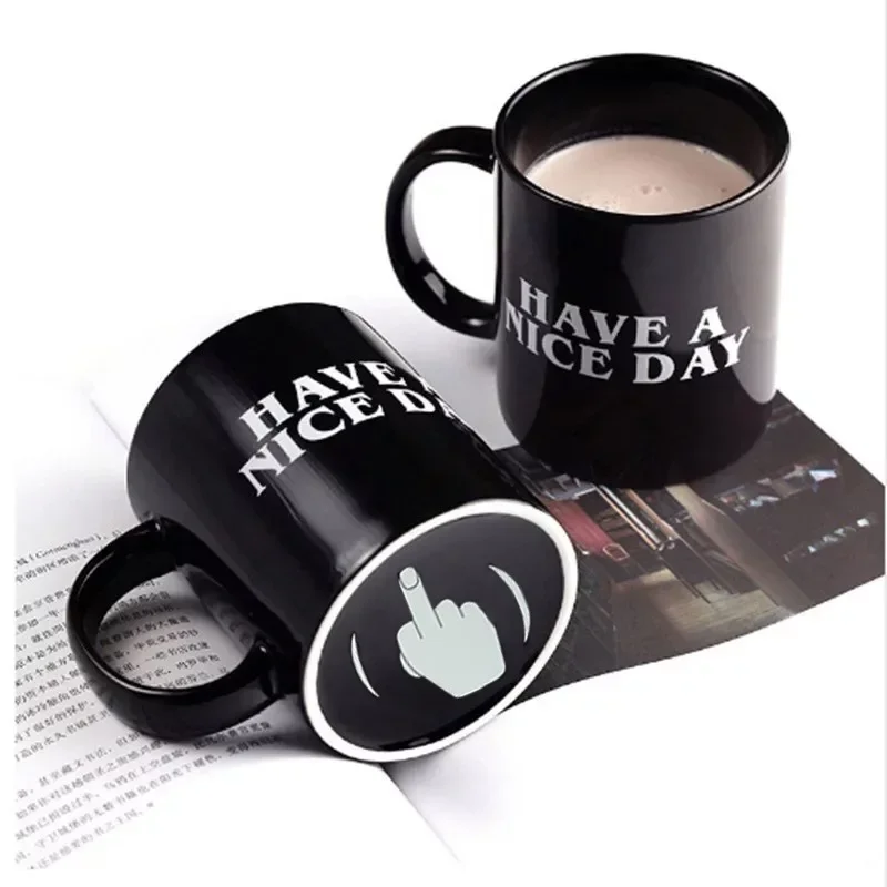 Funny Middle Finger Cup Creative Mug Anime Films and Television Products Funny Ceramic Coffee Breakfast Cup Christmas Gift