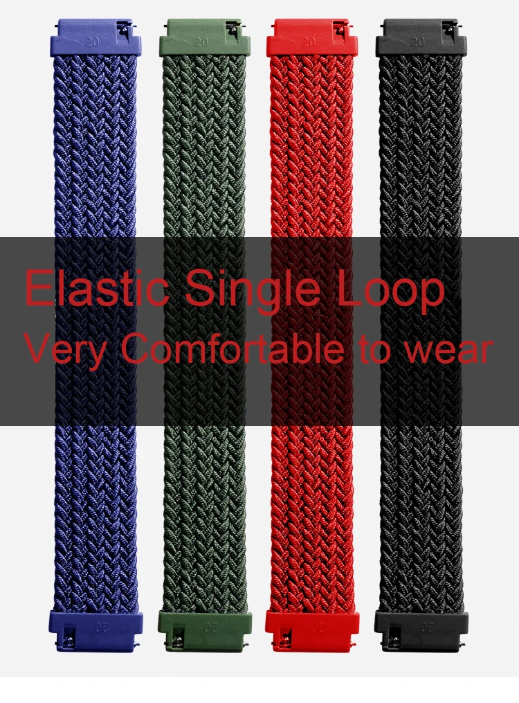 

22MM Nylon Braided Elastic Strap For Honor Magic/Magic 2 46MM GS Pro Smart Watch Bands Solo Loop For Huawei GT Bracelets Correa