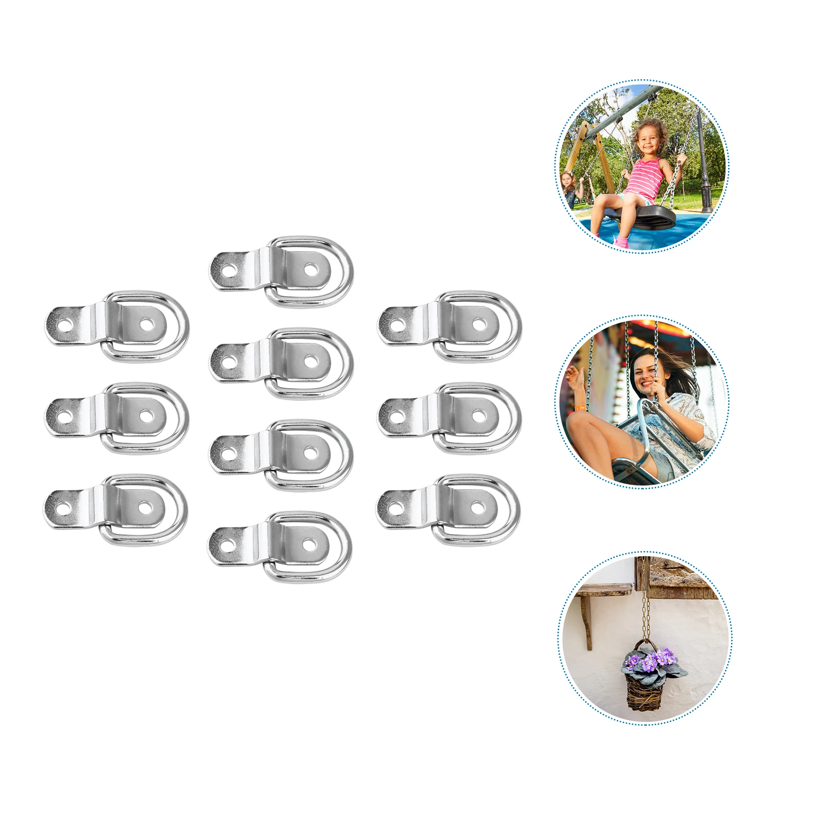

Practical D Type Pull tab Galvanized Iron Buckles Heavy Duty Solid Steel Multifunctional D shaped Rings Craft Sewing Accessories