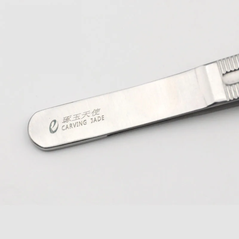 Beauty High Quality Stainless Steel 12cm Flocking Fine Tissue 0.3mm Straight Elbow Tweezers