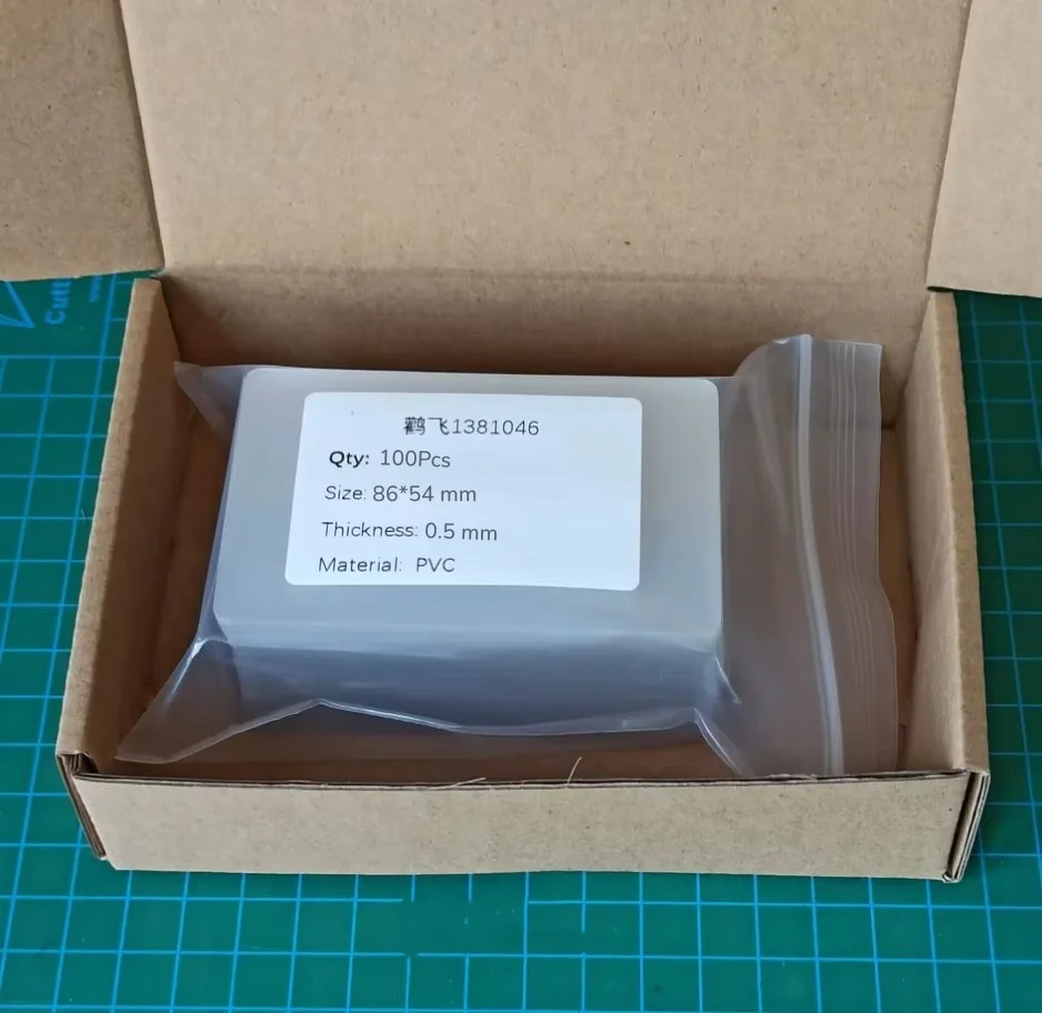 100 stuks, dikte 0,5 mm, transparante acetaat PVC-plaat, blanco transparante visitekaartjes voor lasergravering