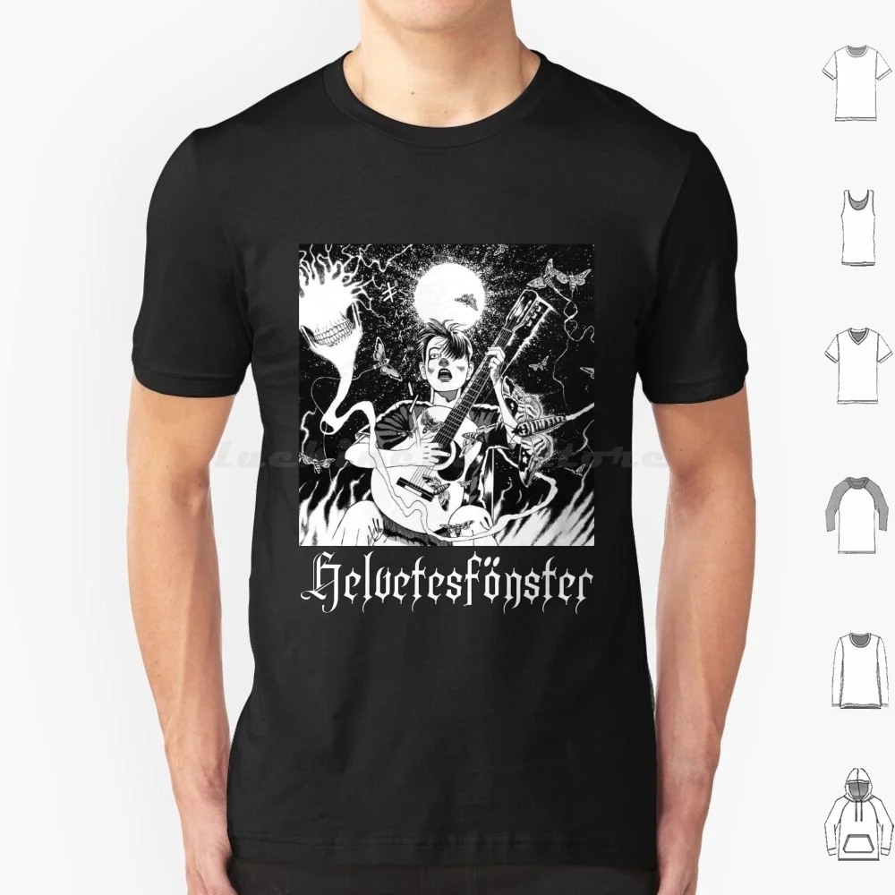 Camiseta Helvetesfonster Talla Grande 100% Algodón Manga Anime Japón Espeluznante Oscuro Lindo Suehiro Maruo Gótico Hardcore
