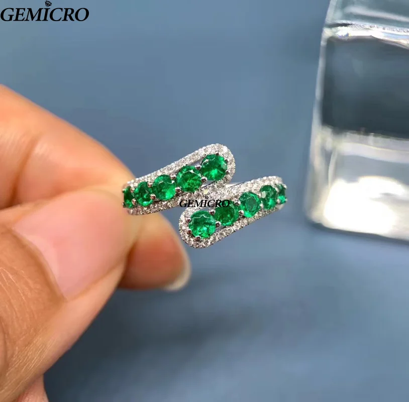 

100% Natural Colombian Emerald 925 Sterling Silver Ring for Women Rings as Birthstone Anniversary Wedding Engagement Gift