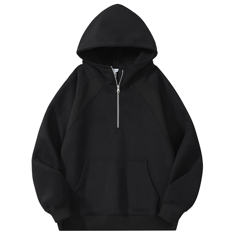 Men Embroidery Fleece Hooded Hoodies 2025 Mens Oversized Korean Harajuku Sweatshirts 7 Colors Black Oversized Hoodie