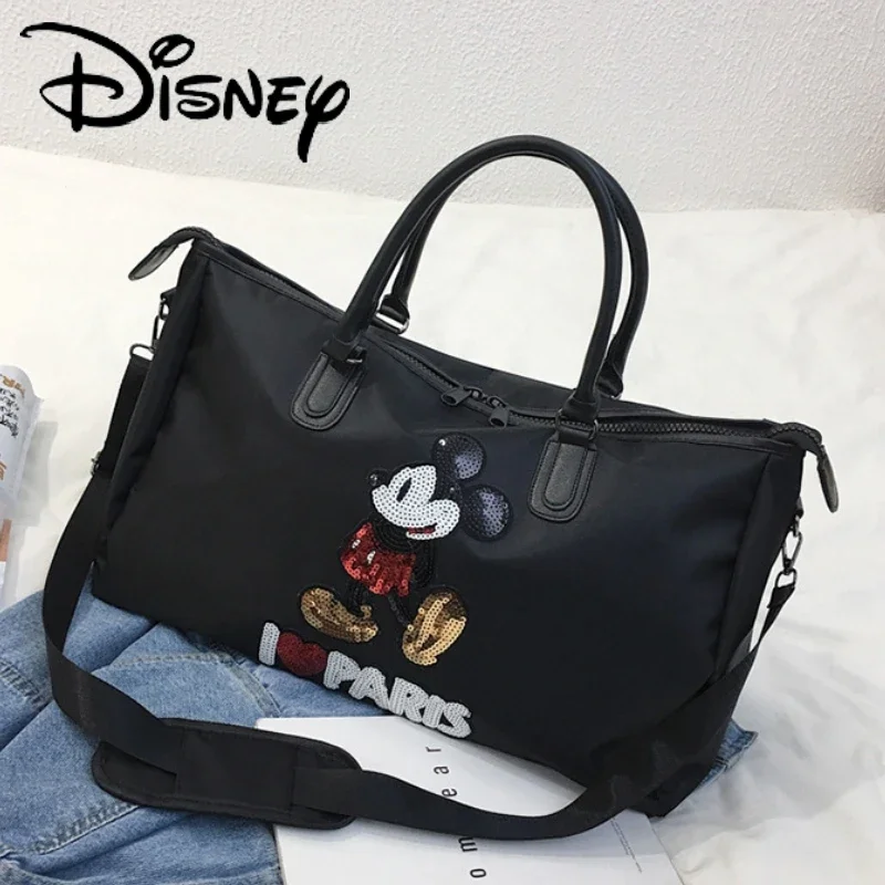 

2024 New Disney Mickey Mouse Shoulder Bag Fashionable Cartoon Traveling Bag Handbag Crossbody Simple Trendy Sequin Handbag Gifts