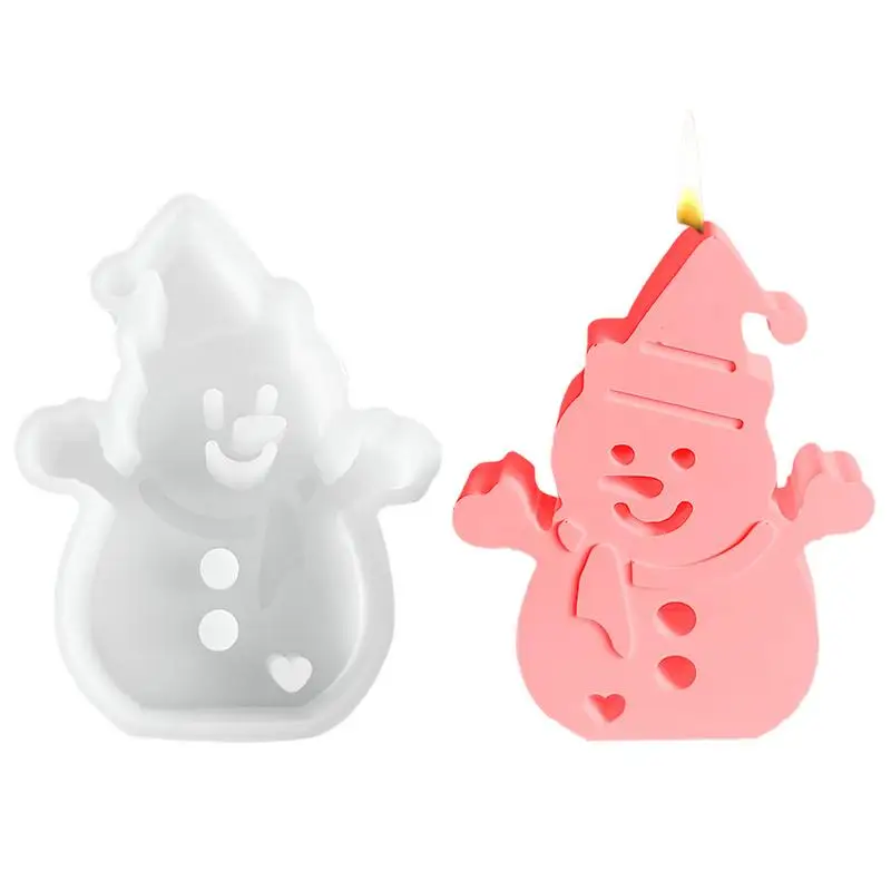 Snowman Figure Casting Molds Crafting Silicone Mold Snowman Figure Christmas Decoration Home Seasonal Tabletop Ornaments Casting