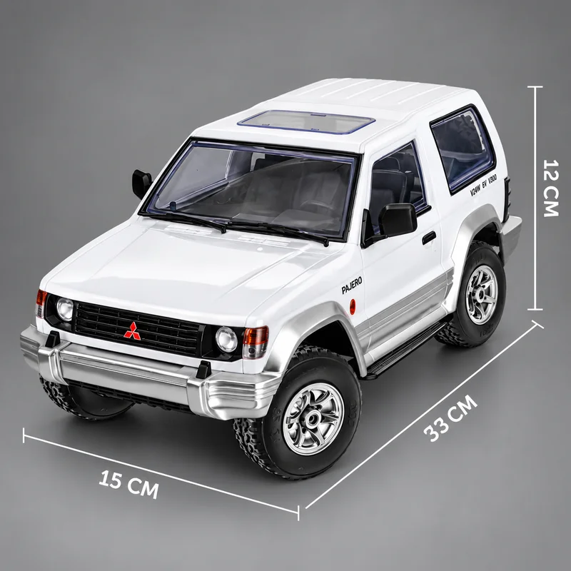 1/14 Pajero RC Rock Crawler 1297 1297S 2.4GHz 4WD Off-Road Remote Control Car with LED Lights, Realistic SUV Model, Two-Speed/St