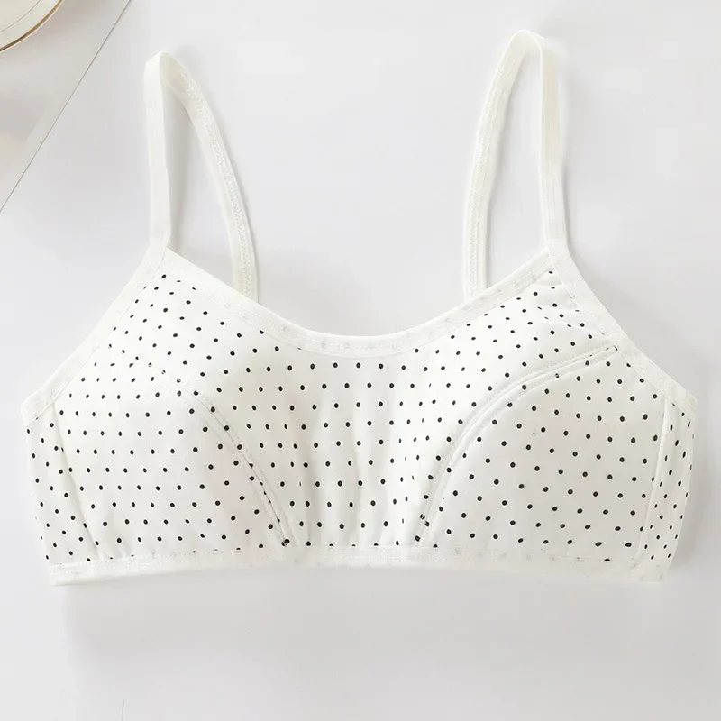 2024 Female Student Developmental Bra Sling Girl Comfort No Steel Ring Breathable Cotton Bra Teen Puberty Training Bra 8 To 16 Y