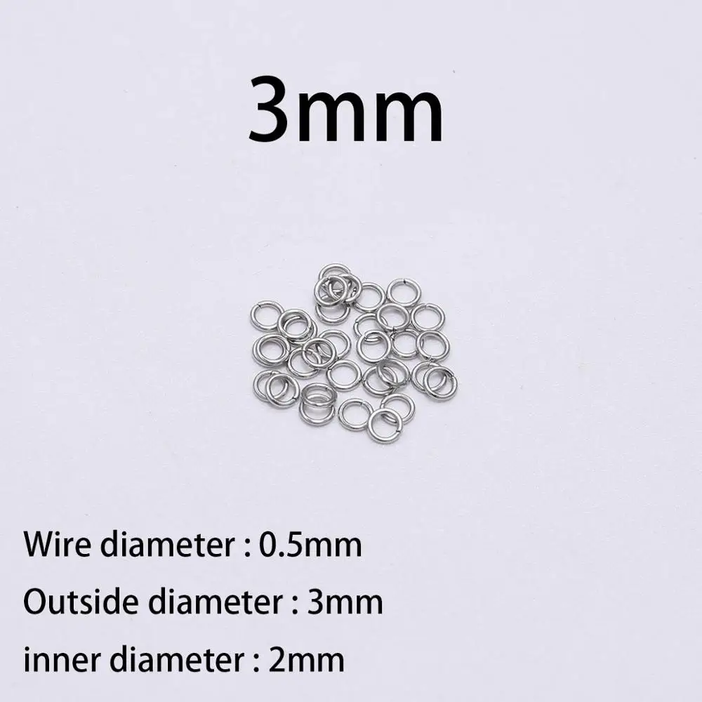 30–200 Stück 3–25 mm Edelstahl-Spaltring, offene einzelne Schleifen, Biegeringe, Verbinder für DIY-Schmuckherstellung, Zubehör