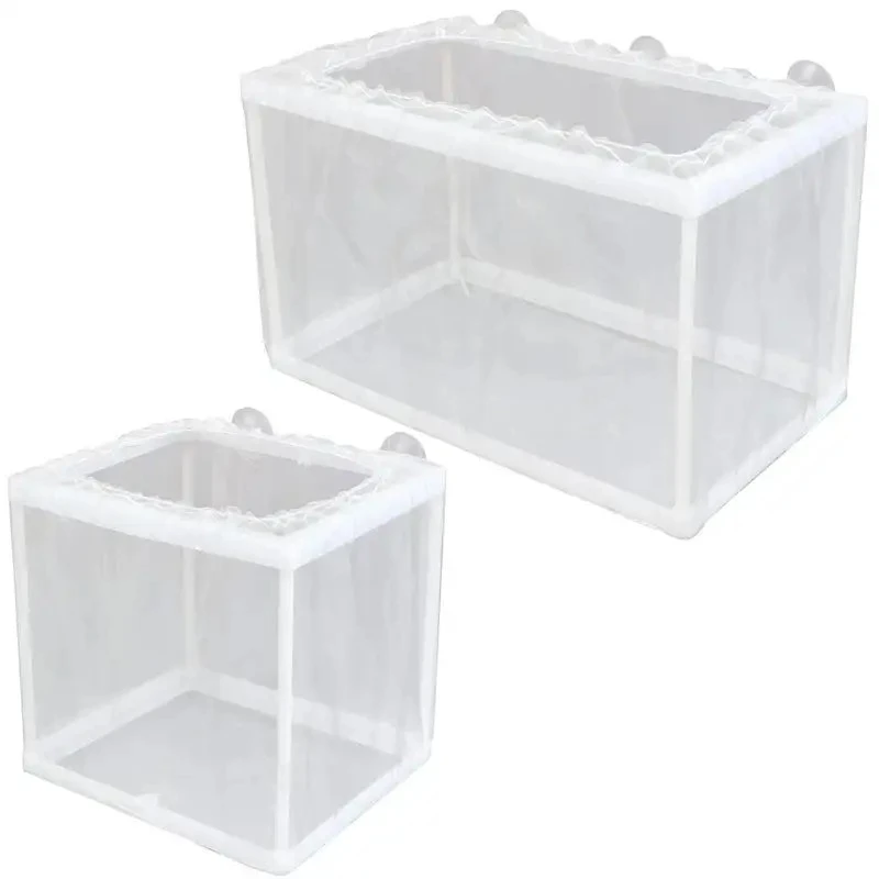 Fish Breeder Box with Suction Aquarium Hatcher Mesh Box Juvenile Fish Separation Net Tank Incubator Box Fry Hatchery DIY