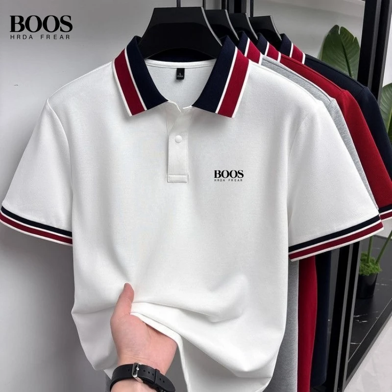 

New summer high-quality short sleeved polo shirt men's Korean version fashionable casual soft breathable T-shirt top