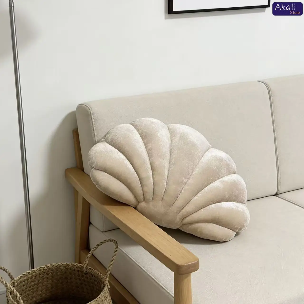 Plush Velvet Shell Cushion Pillow Soft Decorative Throw Pillow for Sofa Chair Bed Living Room Bedroom Boho Home Decor