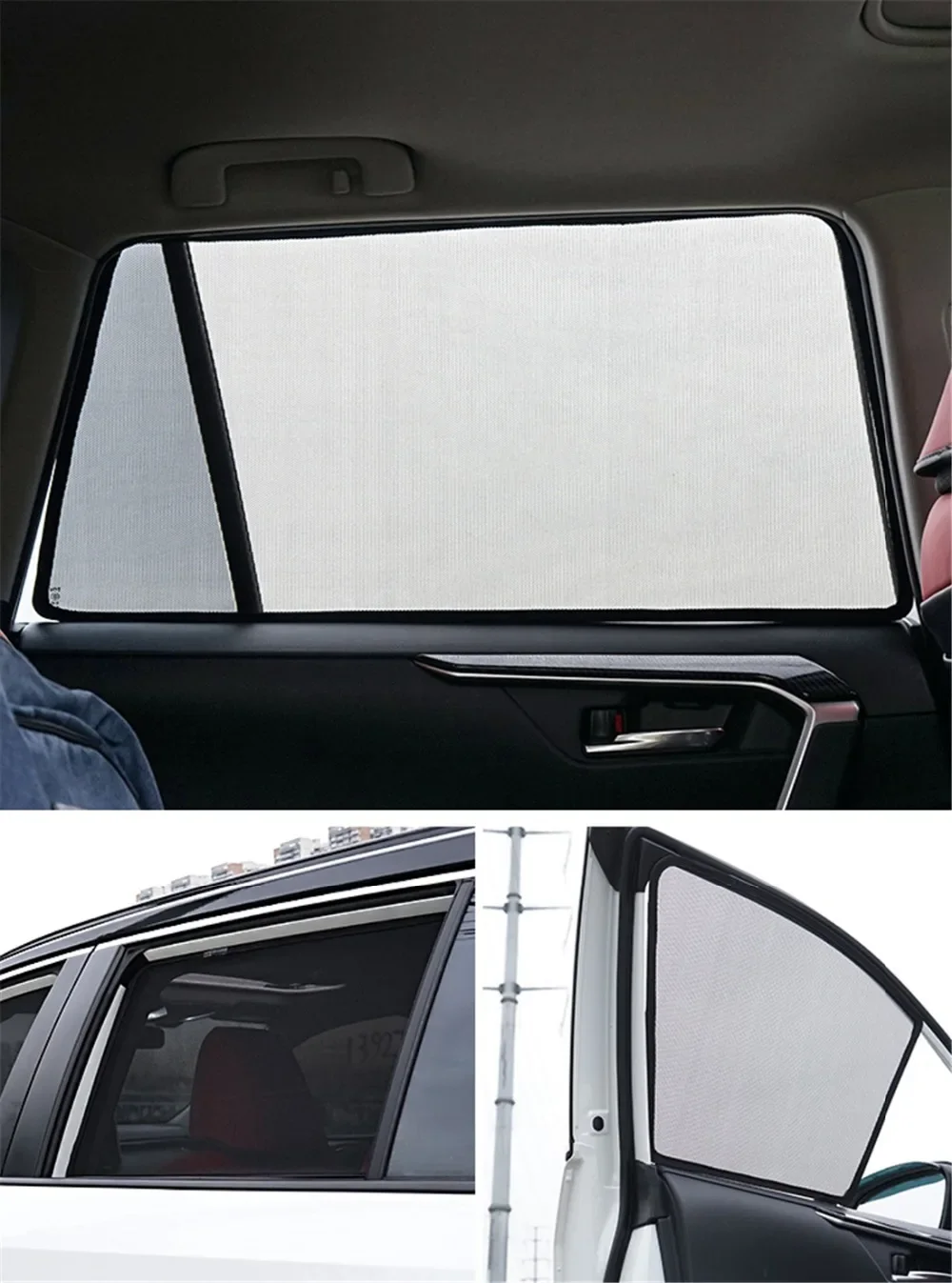 Kundenspezifischer magnetischer Autofenster-Sonnenschutz für Volvo EX30 2023–2025, Vorhang, Netz, Frontscheibenrahmen, Vorhang 2024 – Detail 7