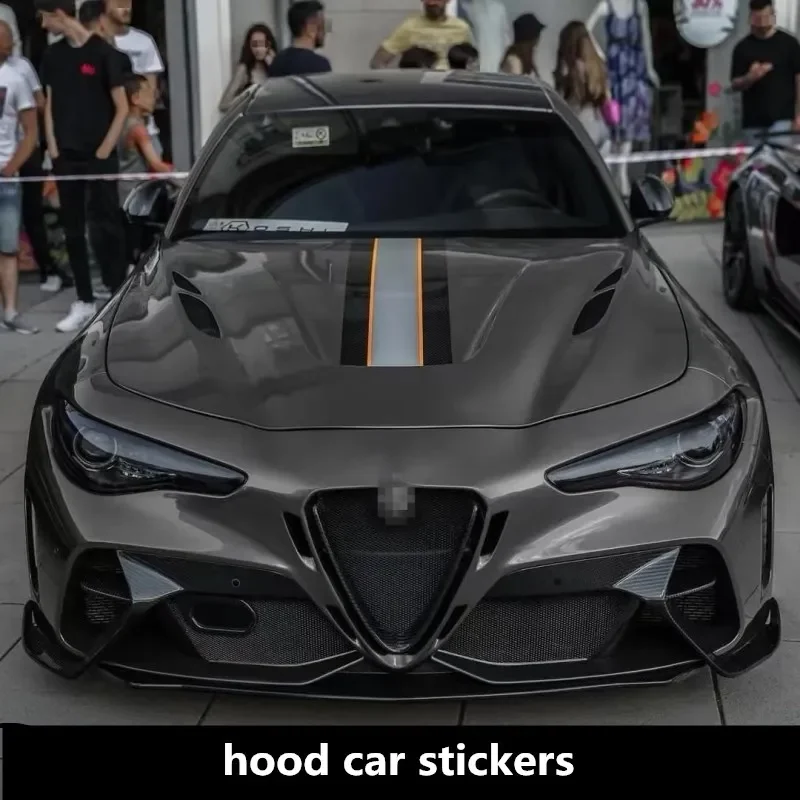 New hood car stickers FOR Alfa Romeo GTAM Giulia Stelvio personality modified hood pull flower Vinyl Decals Film Accessories