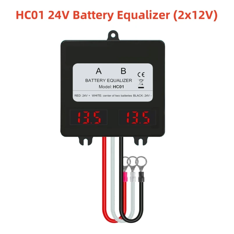 24V 48V Battery Equalizer LED Display Solar Controller Battery Charge Voltage Balancer For 2X12V 4X12V Lead-Acid/Lithium/LiFePO4