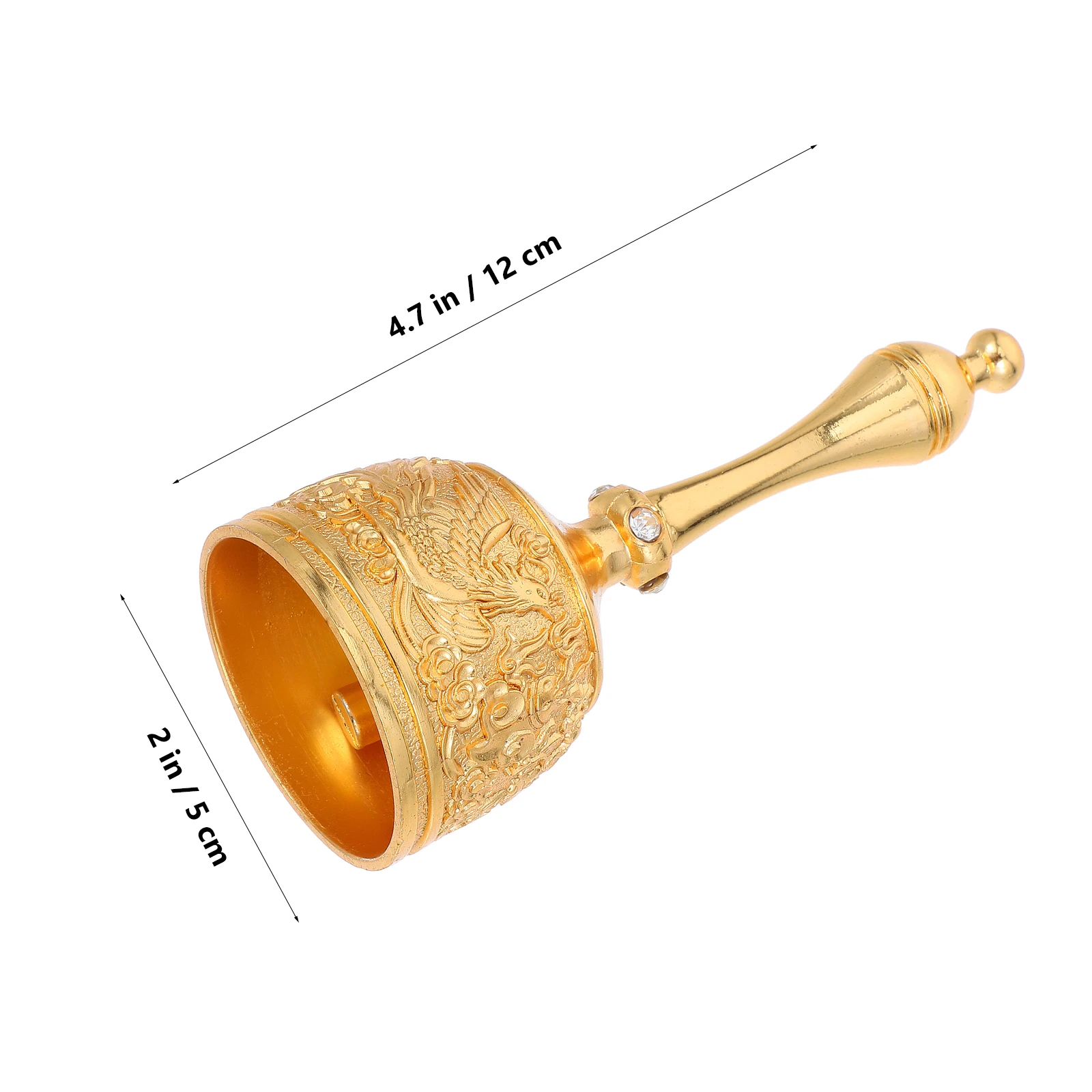 Vintage Zinc Alloy Hand Bell European Style Dragon Phoenix Design Heavy Duty Loud Ringing Service Call Bell for Restaurant