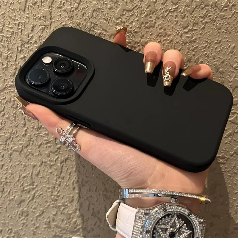 Luxury Silicone Shockproof Phone Case For iPhone 17 Air 16 15 14 13 12 11 Pro Max Plus 16E High Guality Solid Color Cases Cover - náhled 3