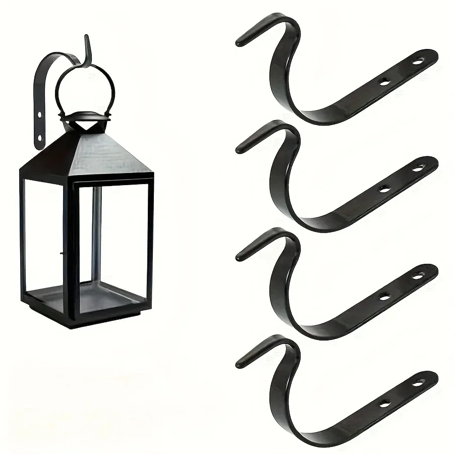 3/6Pcs J-Shape Wall Hook Metal Flower Pot Hanging Iron Hook Fixing Outdoor for Garden Wall Basket Plant Rack Bracket Decoration