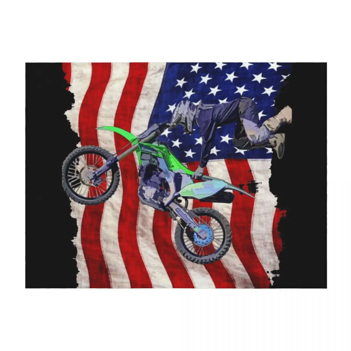 

High Flying Freestyle Motocross Rider Throw Blanket Beautifuls Summer Beddings Loose Sofa Blankets