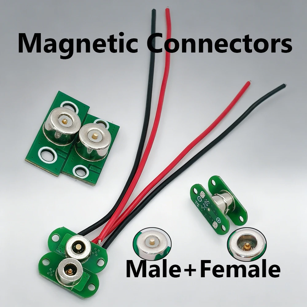 

1Pcs 3A 5A DC Magnetic Pogopin Connector 7mm 10mm Male Female Spacing Spring Loaded Dc Power Socket With Hole