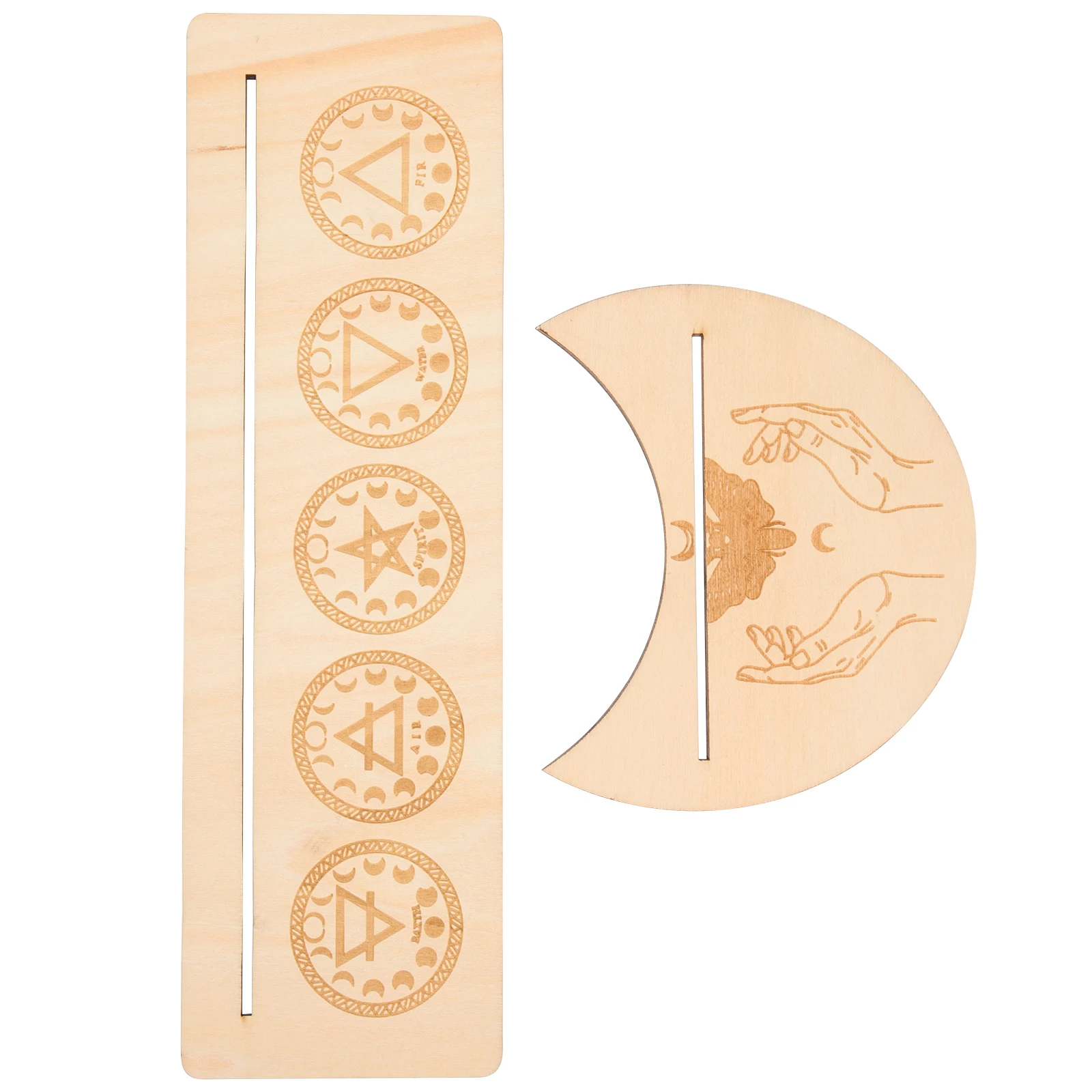 

1set 1Set Wooden Card Holder Moon Shaped Rectangle Stand For Divination Meditation Display Accessories Tarot Rack Wear-Resistant