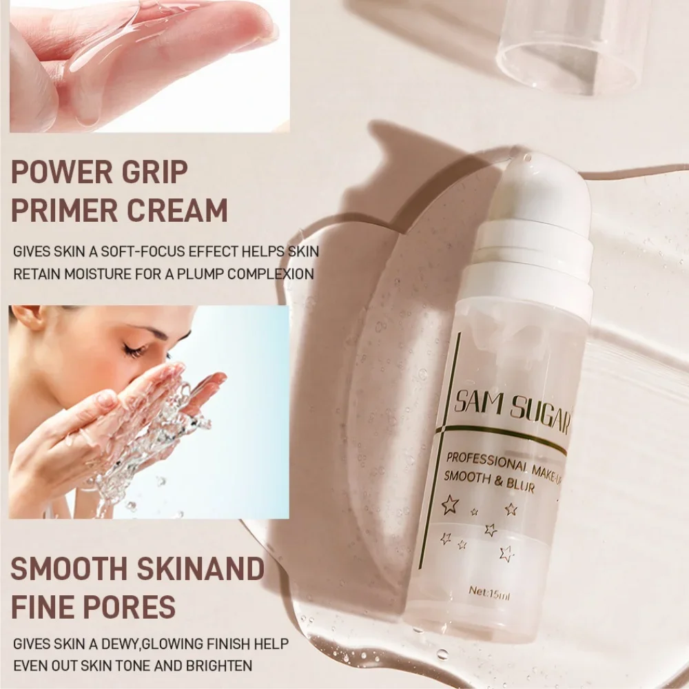 SAM SUGAR Set base per trucco Fondotinta liquido, spugna per trucco, cipria in polvere e primer Controlla lucentezza dell'olio, riempie nei pori, le linee sottili