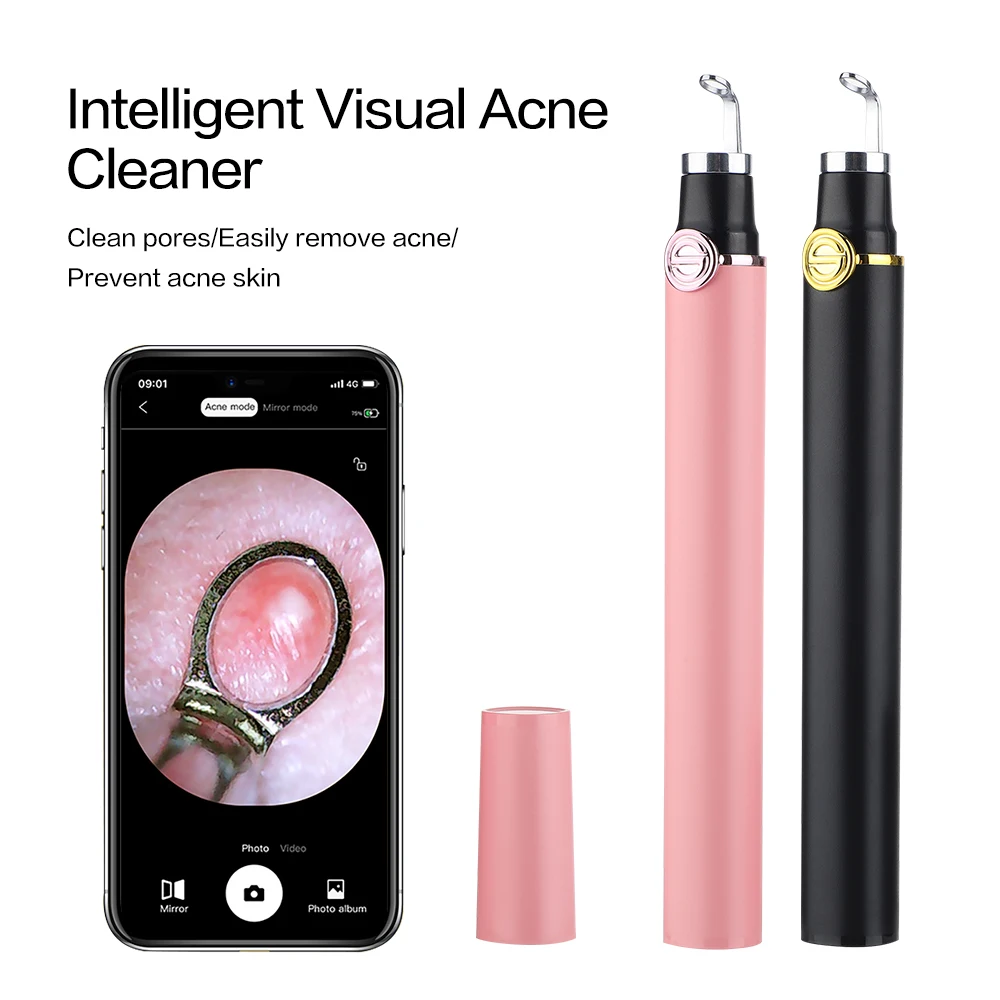 Visual Acne Cleaner Blackhead Remover Acne Needle Squeeze Pore Cleaner Pimple Black Dots Extractor Facial Cleaning Beauty Device
