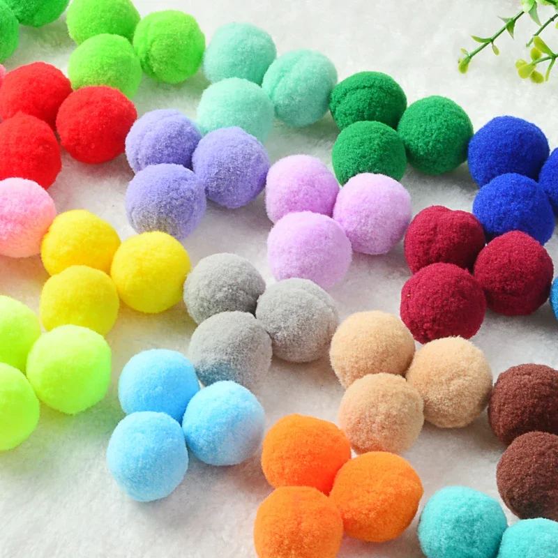 Ponpon 8/10/15/20/25/30mm Karışık Kabarık Yumuşak Pom Poms Ponpon Topu Furball El Yapımı DIY El Sanatları Ev Dekor Dikiş Malzemeleri