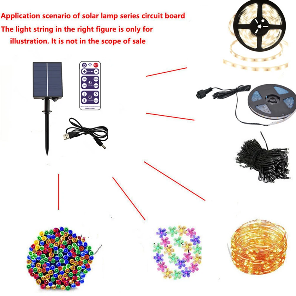 

Solar Battery Box Kit Pack with Remote Control LED Light String Control Box for 3.7V LED String Strip Lamp DC Charging