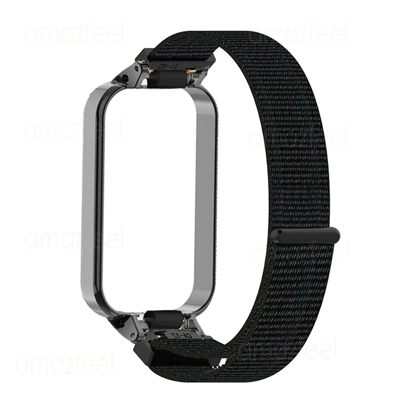 Pulseira de náilon para redmi banda inteligente pro cinta caso protetor para redmi banda pro pulseira para redmi band pro metal escudo quadros