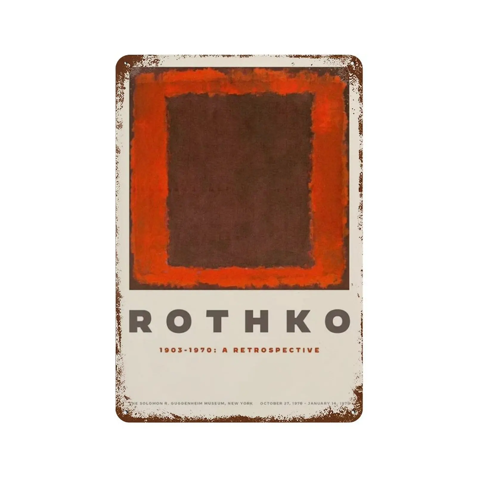 Scandinavian Modern Metal Tin Signs Wall Art Mark Rothko Abstract Colorful  Tin Signs Poster Prints Home Bedroom Living Room