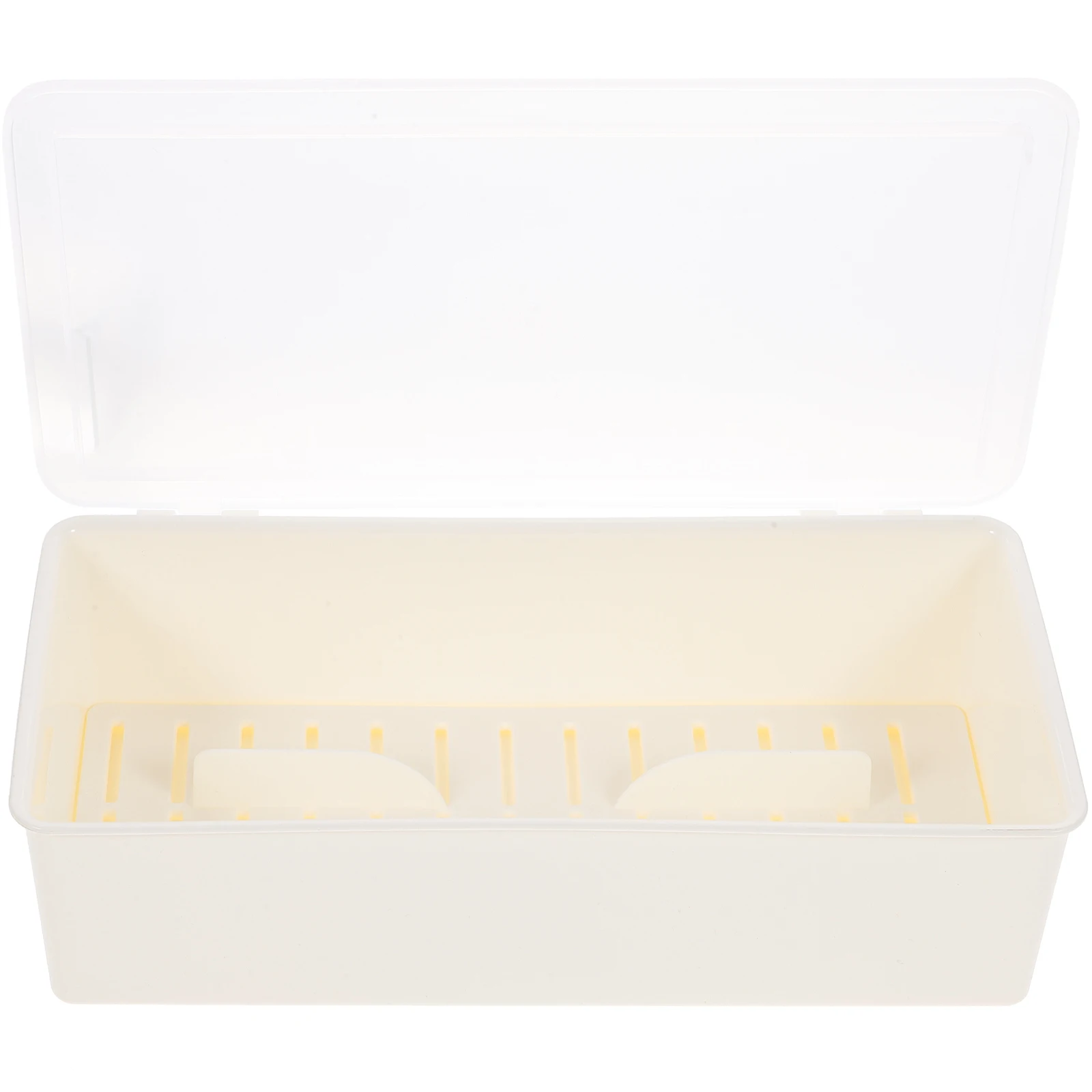 

Cutlery Storage Box PP Chopsticks Spoon Fork Organizer Transparent Lid Draining Tray Kitchen Home Hotel Restaurant